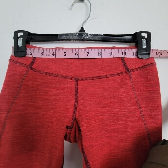 Lululemon Athletica Verve Cropped Red Deepest Cranberry Cut Off Raw Hem Pants 4 - Picture 12 of 14
